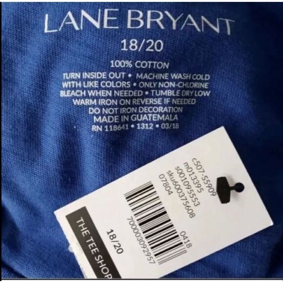 Lane Bryant Blue Tank Top Plus Size 18-20 Sleeveless Peplum STAR SPANGLED Cotton - Picture 6 of 9